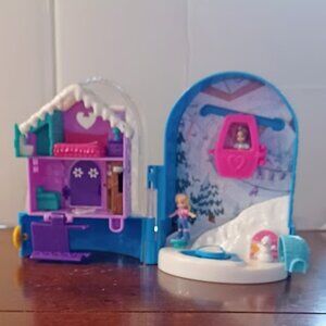Mattel 2017 Polly Pocket Snowball Surprise Playset Ski Lodge Snow Globe